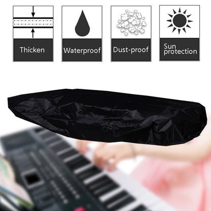 Water-Repellent Opening Electronic Keyboard Cover Oxford Cloth Dust Cover Drawstring Keyboard Instrument Cover, Size: 88 Key Black 124x49x36cm - Dust Covers by buy2fix | Online Shopping UK | buy2fix