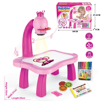 Smart Children Projection Painting Board Multifunctional Drawing Table Toy Set(Pink) - Drawing Toys by buy2fix | Online Shopping UK | buy2fix