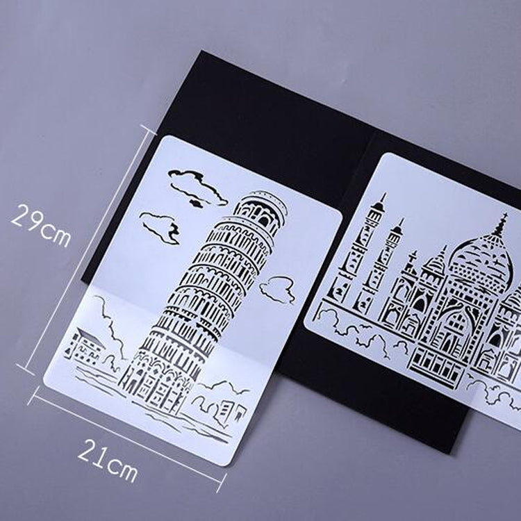 7 Castle Construction Series Painting Template Theme City A4 Label Template - Art Supplies by buy2fix | Online Shopping UK | buy2fix