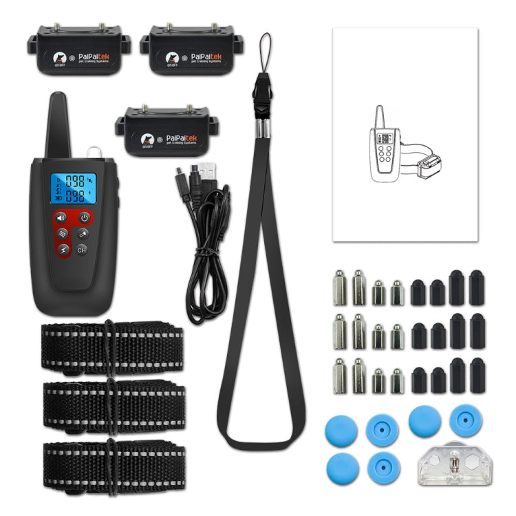 PaiPaitek PD526-3 Anti-Barking Device Dog Electric Shock Collar Training Dog Remote Control Pet Training Equipment - Training Aids by PaiPaitek | Online Shopping UK | buy2fix