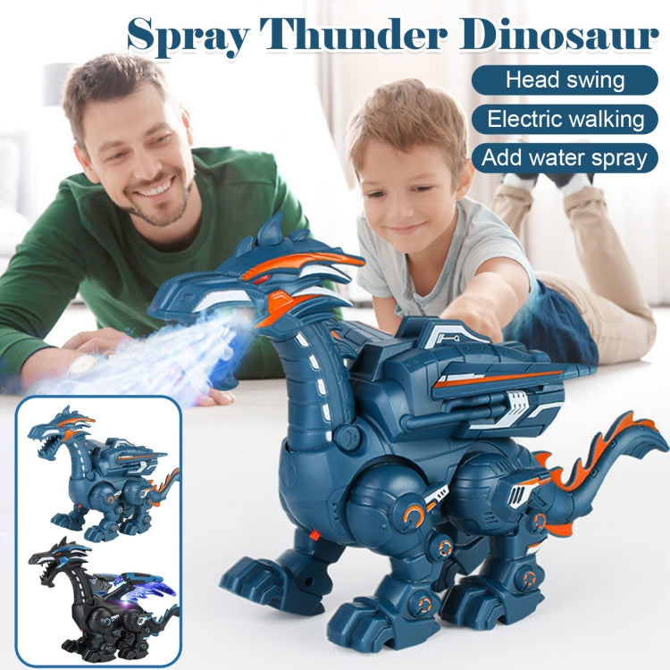 Electric Mechanical Dinosaur Toy Simulation Animal Toy Multifunctional Sound And Light Toy, Style:  Spray-Dark Black - Music Toys by buy2fix | Online Shopping UK | buy2fix