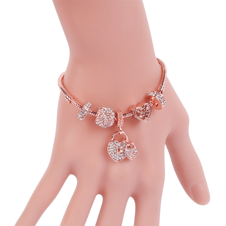 SL124 19cm Women Rose Gold Beaded Bracelet - Bracelets by buy2fix | Online Shopping UK | buy2fix