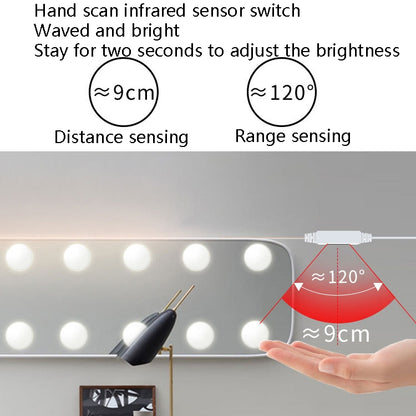 LED Makeup Lamp Mirror Front Beauty Fill Light Hand Sweep Sensation Lamp, Power source: 6 Bulbs - Sensor LED Lights by buy2fix | Online Shopping UK | buy2fix