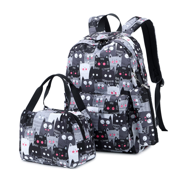 3 PCS / Set 2035 Printed Backpack Large-Capacity Leisure Computer Backpack Student School Bag(Grey) - Double-shoulder Bags by buy2fix | Online Shopping UK | buy2fix