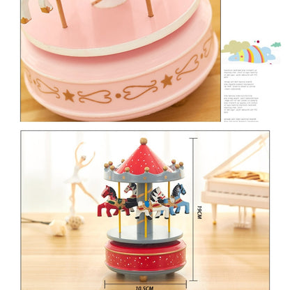 Sky City Carousel Clockwork Music Box Couples Birthday Gift(K0131 Star Blue) - Music Box by buy2fix | Online Shopping UK | buy2fix