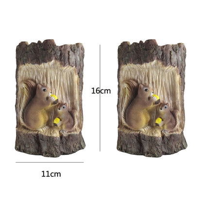 Solar Squirrel Tree Stump Christmas Decoration Light Garden Holiday Atmosphere Outdoor Landscape Light(Warm Light) - Solar Lights by buy2fix | Online Shopping UK | buy2fix