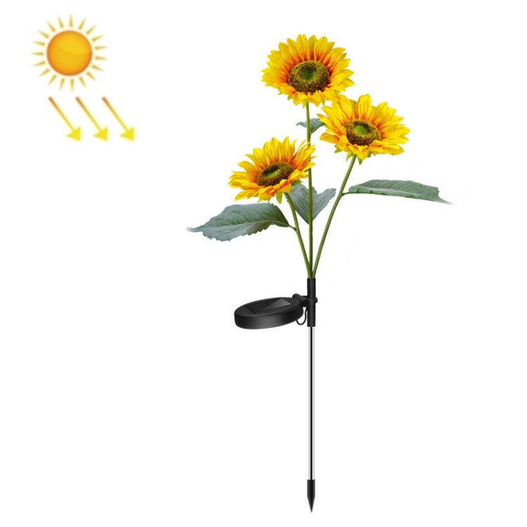 Solar Sunflower Decoration Light LED Garden Lawn Landscape Light, Specification: Three Heads - Solar Lights by buy2fix | Online Shopping UK | buy2fix