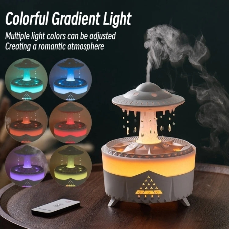 UFO Water Drop Aromatherapy Humidifier Desktop Remote Control Diffuser, Plug: US Plug(Black) - Air Purifiers & Accessories by buy2fix | Online Shopping UK | buy2fix