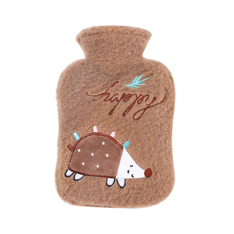 Hot Compress Stomach Hot Water Bottle Flannel Cover Cartoon Hand Warmer(Brown) - Hot Water Bags by buy2fix | Online Shopping UK | buy2fix