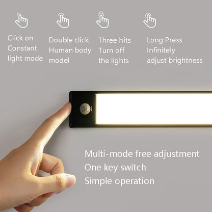 Intelligent Automatic Human Body Induction Wireless LED Lamp 40cm(Silver + Warm Light) - Sensor LED Lights by buy2fix | Online Shopping UK | buy2fix