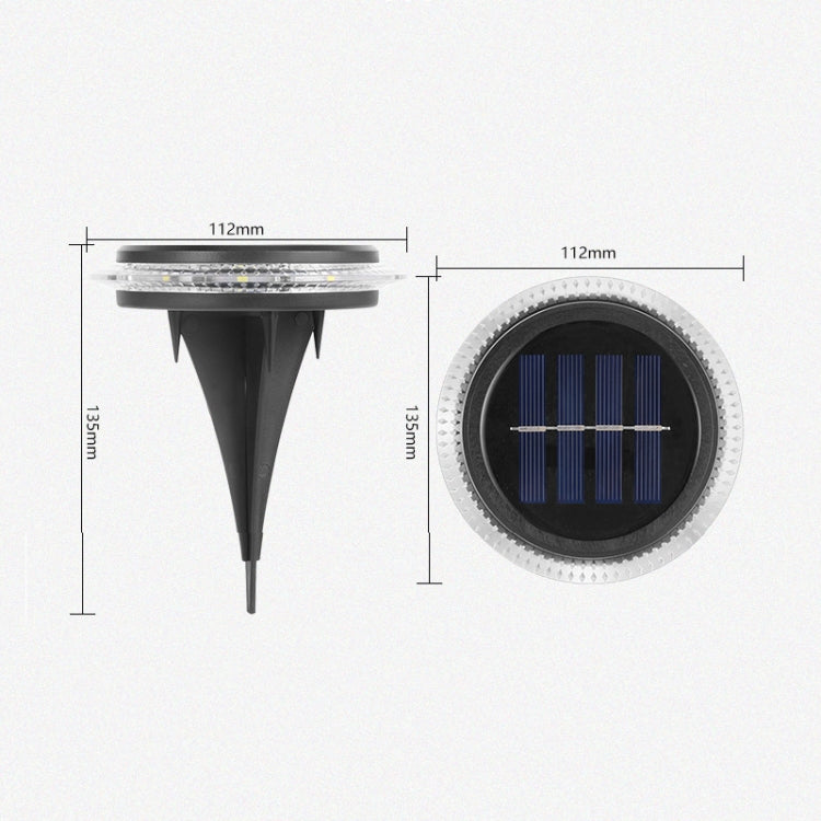 8 LED Solar Outdoor Waterproof Transparent Buried Light(Round-White Light) - Buried Lights by buy2fix | Online Shopping UK | buy2fix