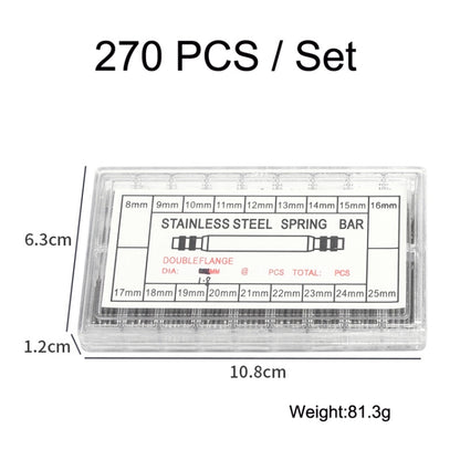 270 PCS / Set 8-25mm Strap Connecting Shaft Stainless Steel Watch Spring Bar - Watch Accessories & Parts by buy2fix | Online Shopping UK | buy2fix