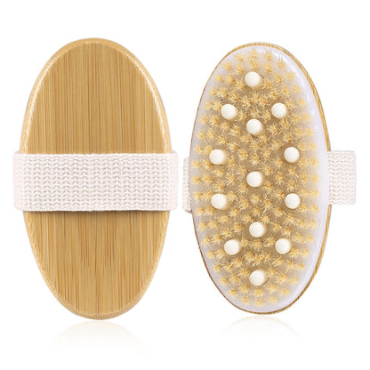 PPR Soft Beaded Boar Bristle Handleless Oval Massage Bath Brush(As Show) - Bath Brushes & Sponges by buy2fix | Online Shopping UK | buy2fix