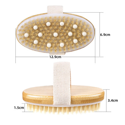 PPR Soft Beaded Boar Bristle Handleless Oval Massage Bath Brush(As Show) - Bath Brushes & Sponges by buy2fix | Online Shopping UK | buy2fix