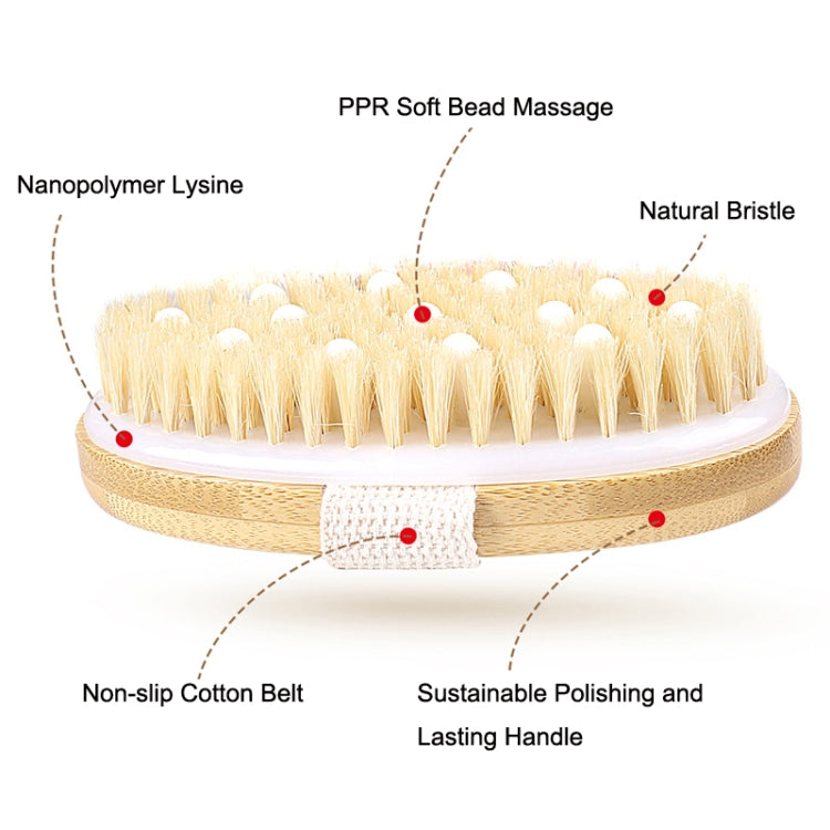 PPR Soft Beaded Boar Bristle Handleless Oval Massage Bath Brush(As Show) - Bath Brushes & Sponges by buy2fix | Online Shopping UK | buy2fix