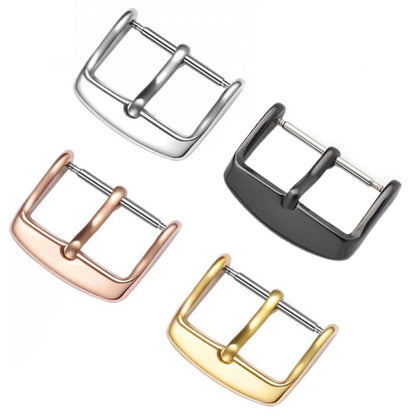 5pcs IP Plated Stainless Steel Pin Buckle Watch Accessories, Color: Silver 14mm - Watch Accessories & Parts by buy2fix | Online Shopping UK | buy2fix