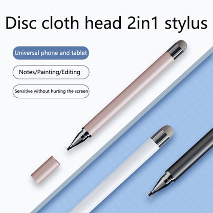 2 PCS Office Painting without Charging Cloth Head Disc Stylus Pen(Rose Gold) - Stylus Pen by buy2fix | Online Shopping UK | buy2fix