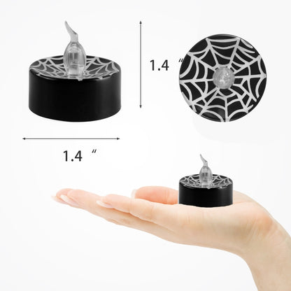 Halloween Electronic LED Candle Light, Color: Warm White Flash(Spider Web) - Halloween Decoration Lamps by buy2fix | Online Shopping UK | buy2fix