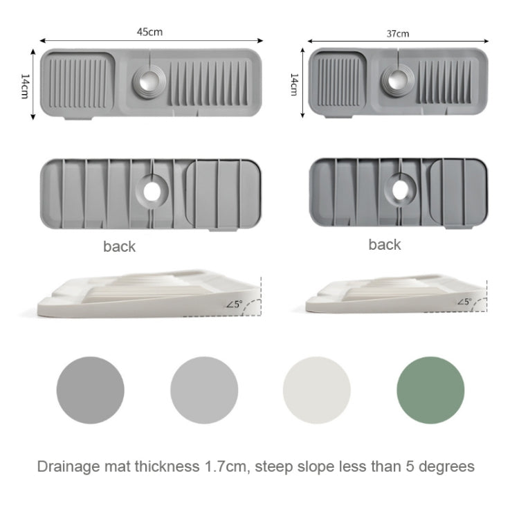 Faucet Silicone Draining Mat Anti-splash Kitchen Sink Non-slip Soap Mat, Size: Large(Light Gray) - Shelf by buy2fix | Online Shopping UK | buy2fix