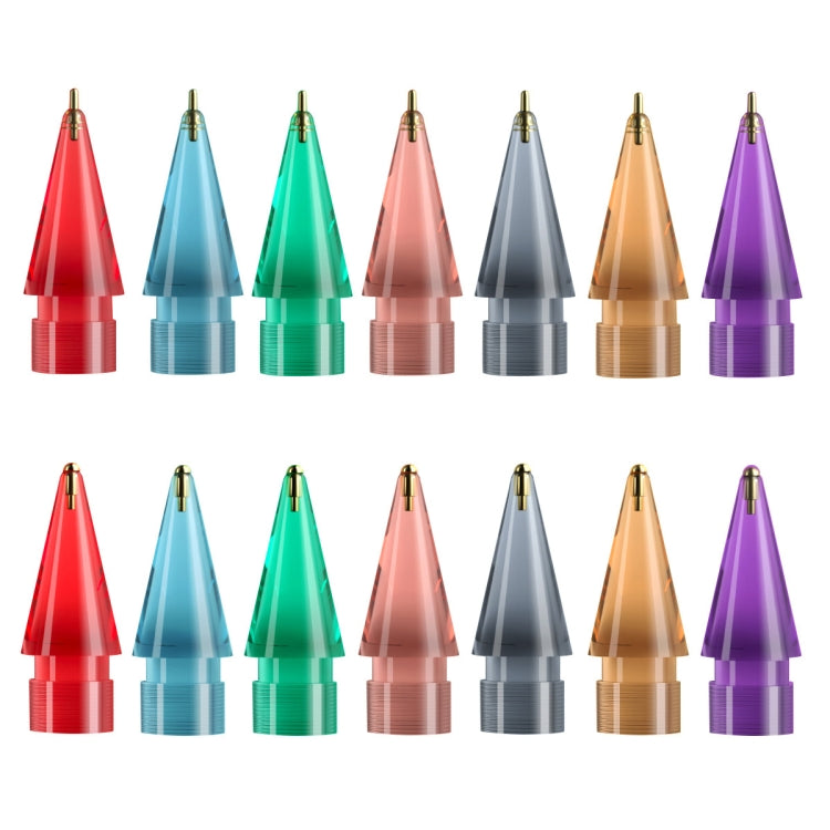 For Apple Pencil 1/2 2pcs Stylus Transparent Replacement Needle Nib, Spec: Round (Purple) - Pencil Accessories by buy2fix | Online Shopping UK | buy2fix