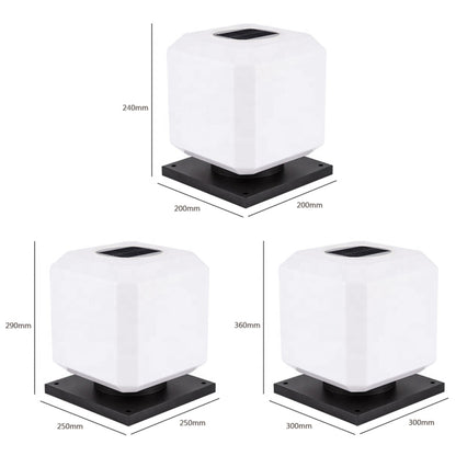 003 Solar Square Outdoor Post Light LED Waterproof Wall Lights, Size: 30cm (White Light) - Solar Lights by buy2fix | Online Shopping UK | buy2fix