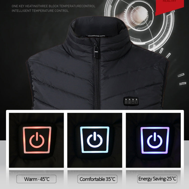 9 Area Double Control Blue USB Electric Heating Undershirt Intelligent Warm Vest(5XL) - Down Jackets by buy2fix | Online Shopping UK | buy2fix