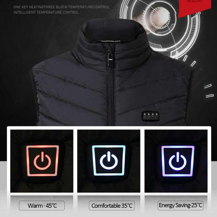 17 Area  4 Control Blue USB Electric Heating Undershirt Intelligent Warm Vest(L) - Down Jackets by buy2fix | Online Shopping UK | buy2fix