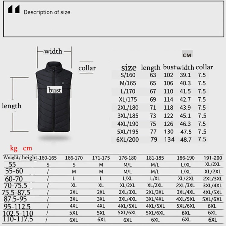 9 Area Double Control Black USB Electric Heating Undershirt Intelligent Warm Vest(6XL) - Down Jackets by buy2fix | Online Shopping UK | buy2fix