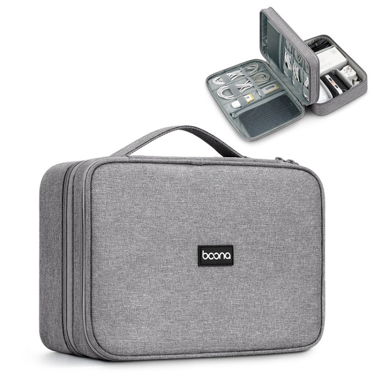 Baona Multifunctional Earphone Data Cable Digital Storage Bag, Spec: XL (Gray) - Digital Storage Bag by Baona | Online Shopping UK | buy2fix