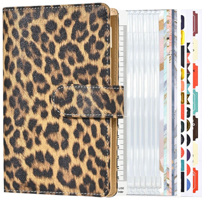 A6 Leopard Print Cash Budget Notebook  Loose Leaf Financial Management Notepad(Light Brown) - Notebooks by buy2fix | Online Shopping UK | buy2fix