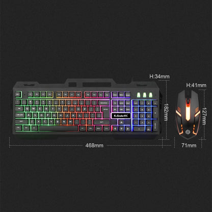 K-Snake Mechanical Feel Keyboard Mouse Kit USB Wired 104 Keycaps Computer Keyboard, Style: Keyboard+Mouse (White) - Wired Keyboard by K-Snake | Online Shopping UK | buy2fix