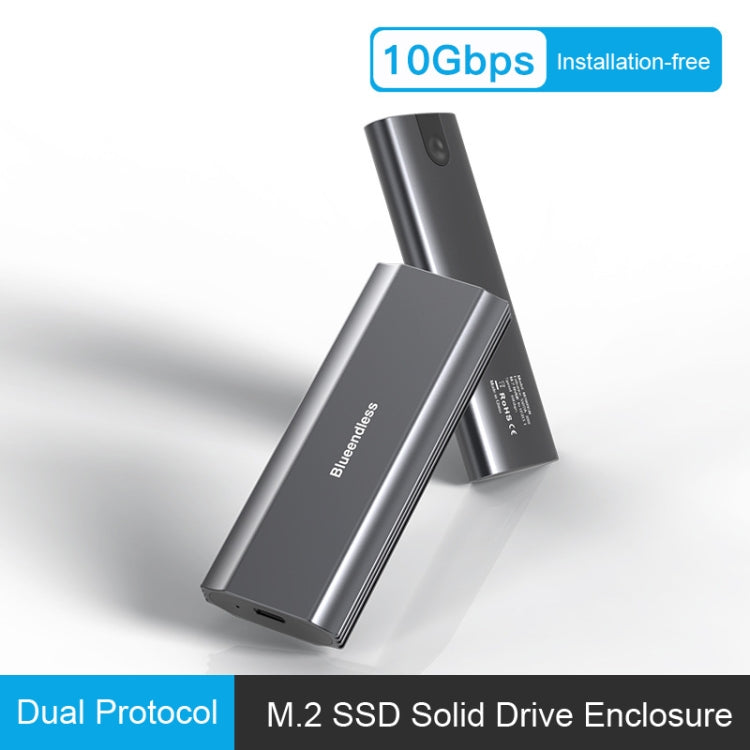Blueendless 2810 Single SATA Protocol Wiring 2-in-1 M.2 Mobile Hard Disk Case SSD External Solid Hard Drive Enclosure Box - HDD Enclosure by Blueendless | Online Shopping UK | buy2fix