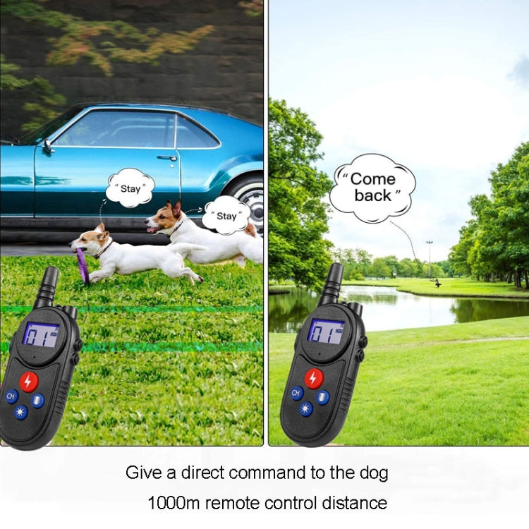 1000m Remote Control Intercom Dog Trainer Electric Shock Vibration Stop Barker(Black) - Training Aids by buy2fix | Online Shopping UK | buy2fix