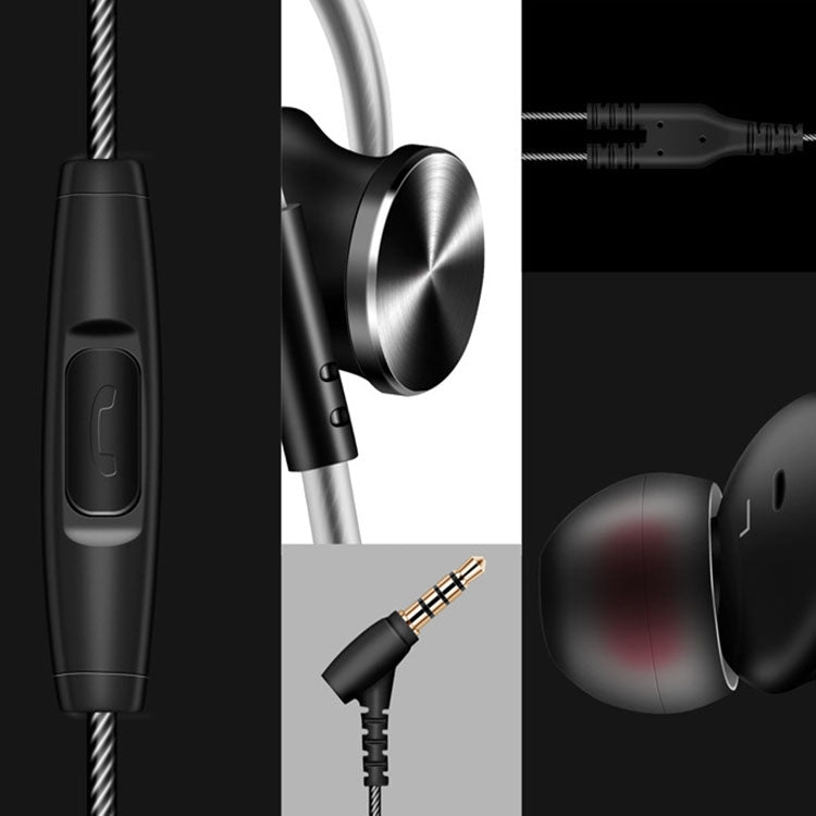 QKZ DM10 1.2m High-Quality In-Ear Metal Magnetic Sports Wired Earphones, Style: Grey - In Ear Wired Earphone by QKZ | Online Shopping UK | buy2fix