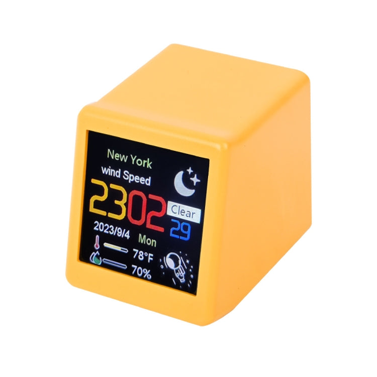 Wifi Networked Weather Clock No APP Required Photo Album with Gif Animation(Yellow) - Alarm Clocks by buy2fix | Online Shopping UK | buy2fix