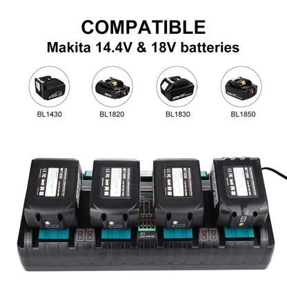 4 Ports 14.4-18V Lithium-Ion Charger DC18SF For Makita BL1430 / BL1820 / BL1830 / BL1850, Model: UK - Electric Saws & Accessories by buy2fix | Online Shopping UK | buy2fix