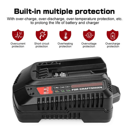 For Craftsman CMCB202 / CMCB204 / CMCB209 Electric Tool 20V Lithium Battery Charger, Plug: AU - Electric Saws & Accessories by buy2fix | Online Shopping UK | buy2fix