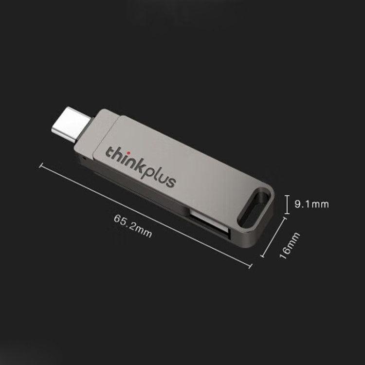 Lenovo Thinkplus MU110 USB3.2+Type-C Dual Interface Rotation Flash Drive, Size: 256GB(Grey) - USB Flash Drives by Lenovo | Online Shopping UK | buy2fix