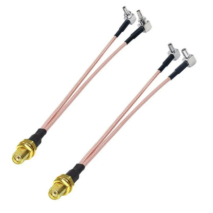 SMA Female To 2 CRC9 R WiFi Antenna Extension Cable RG316 Extension Adapter Cable(15cm) - Connectors by buy2fix | Online Shopping UK | buy2fix
