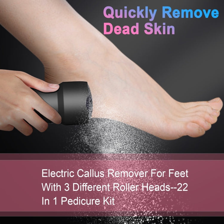 Electric Foot File Pedicure Kit Waterproof Feet Callus Remover, Spec: Matte Black - Grinding Tools & Accessories by buy2fix | Online Shopping UK | buy2fix