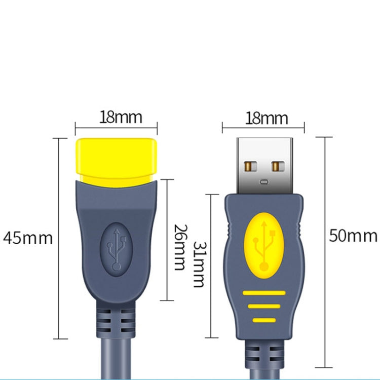 JINGHUA U111 USB 2.0 Data Extension Cable Computer Audio/Video Adapter Cord, Size: 10m(Gray) - USB Cable by JINGHUA | Online Shopping UK | buy2fix