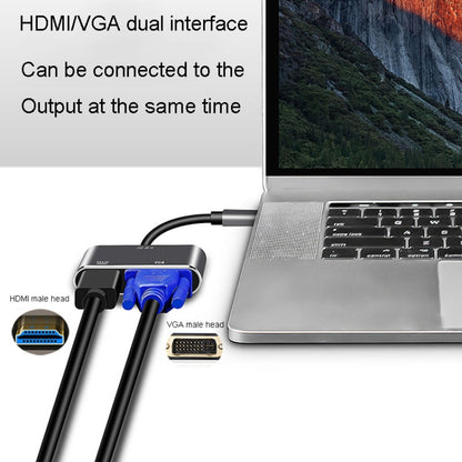 JINGHUA Z321 Multifunctional HUB Docking Station Converter, Interface: Type-C To HDMI+VGA - USB HUB by JINGHUA | Online Shopping UK | buy2fix