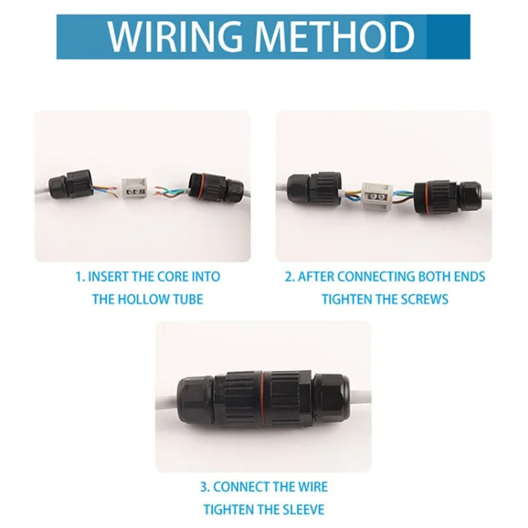 Outdoor T-Wire Terminal Block Three Pole Male And Female Docking Waterproof Connector(Black) - Connector & Plug by buy2fix | Online Shopping UK | buy2fix