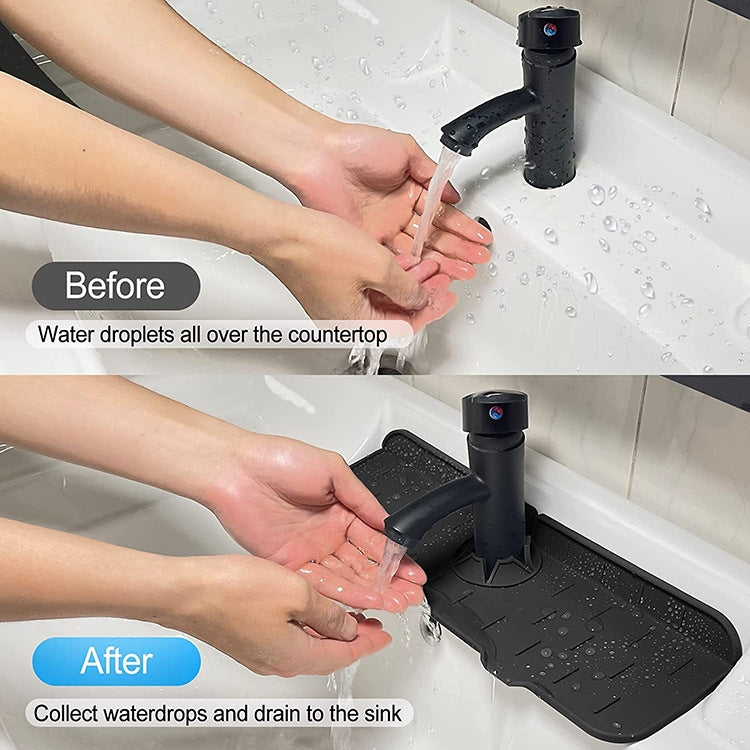 Kitchen Bath Faucet Silicone Drain Mat Sink Splash Proof Silicone Pad(Gray) - Faucets & Accessories by buy2fix | Online Shopping UK | buy2fix