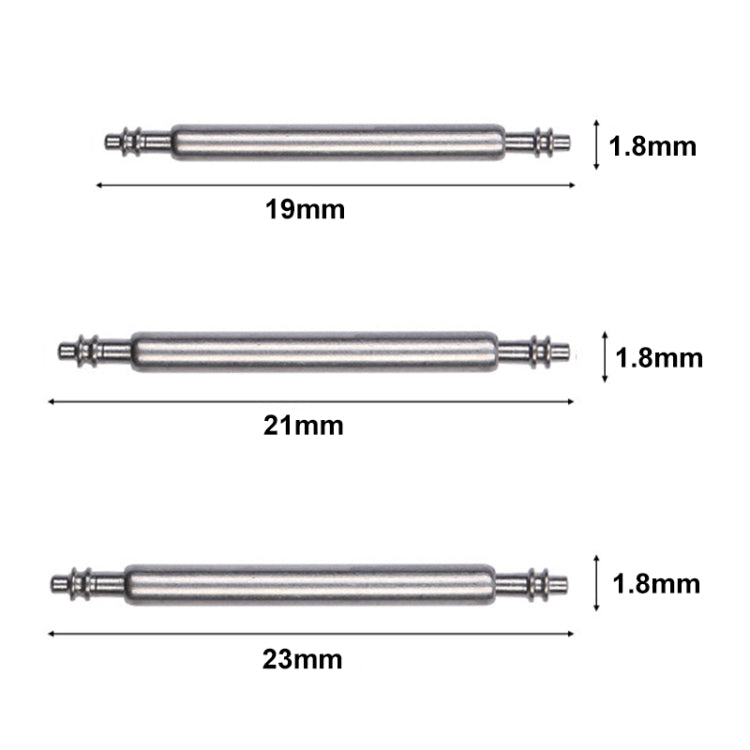 100pcs /Set 304 Stainless Steel Strap Connecting Rod Strap Switch Lugs, Spec: Double (1.8x21mm) - Watch Accessories & Parts by buy2fix | Online Shopping UK | buy2fix