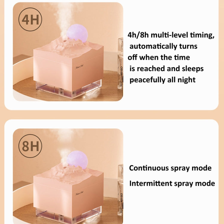 Moon Meteorite Mini Humidifier With Colorful Night Light(Pink) - Air Purifiers & Accessories by buy2fix | Online Shopping UK | buy2fix