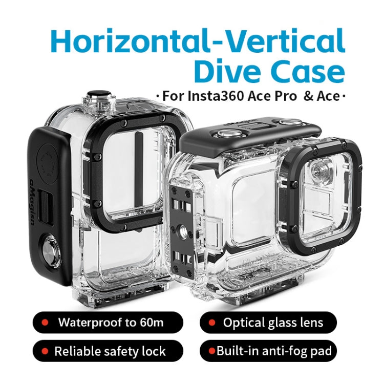 For Insta360 Ace aMagisn Horizontal and Vertical Shooting Dive Shell 60m Waterproof Shell Accessories - Case & Bags by aMagisn | Online Shopping UK | buy2fix