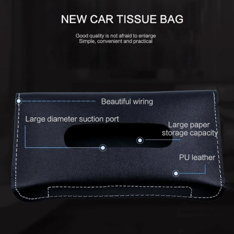 Car Armrest Box Sun Visor Hanging Leather Tissue Box(Black) - Stowing Tidying by buy2fix | Online Shopping UK | buy2fix