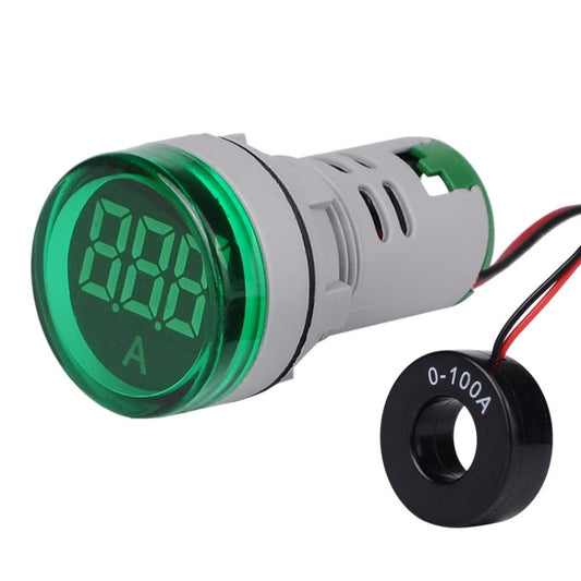 SINOTIMER ST16A Round 22mm LED Digital Signal Light 220V AC Ammeter 0-100A AC Current Indicator Light(04 Green) - Current & Voltage Tester by SINOTIMER | Online Shopping UK | buy2fix