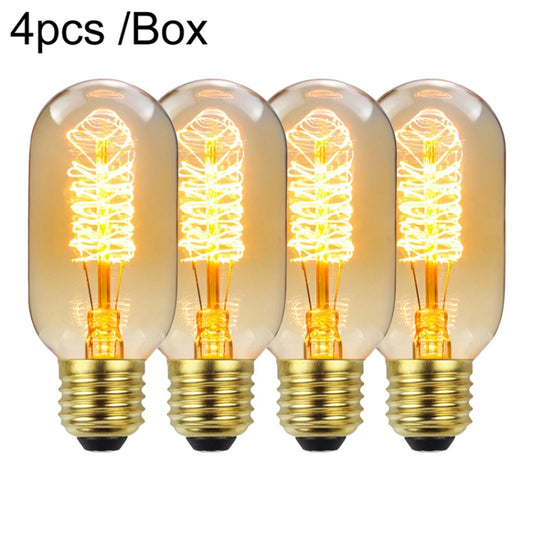 4pcs /Box T45 LED Lamp Fixture Illuminator Vintage Lights, Power: 220V 40W(Spiral Gold) - LED Blubs & Tubes by buy2fix | Online Shopping UK | buy2fix